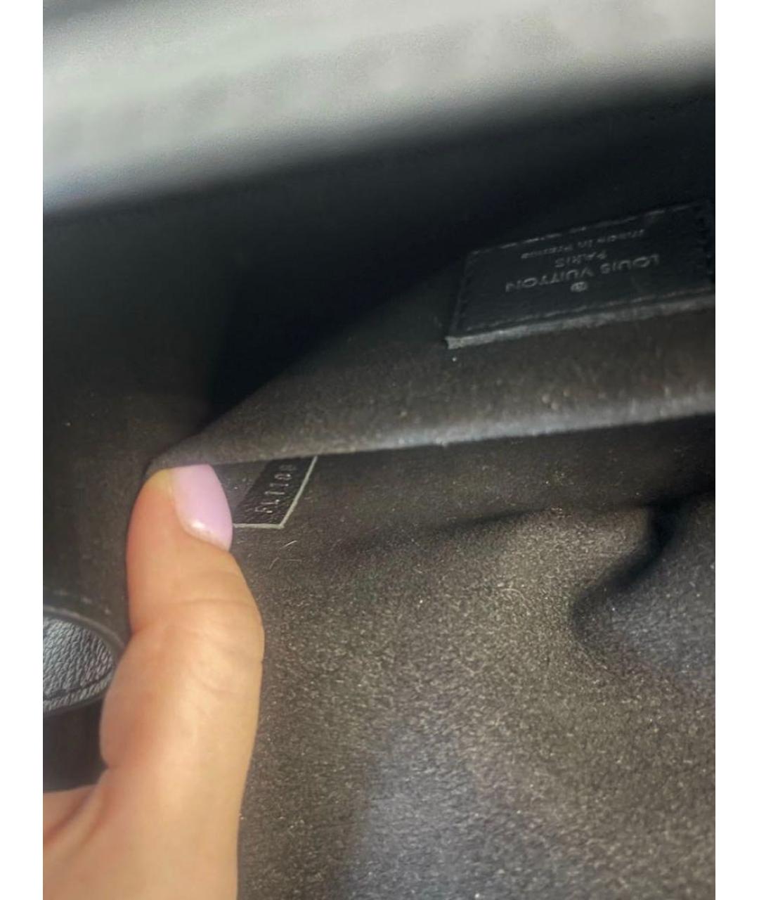 LOUIS VUITTON Черная кожаная сумка через плечо, фото 4