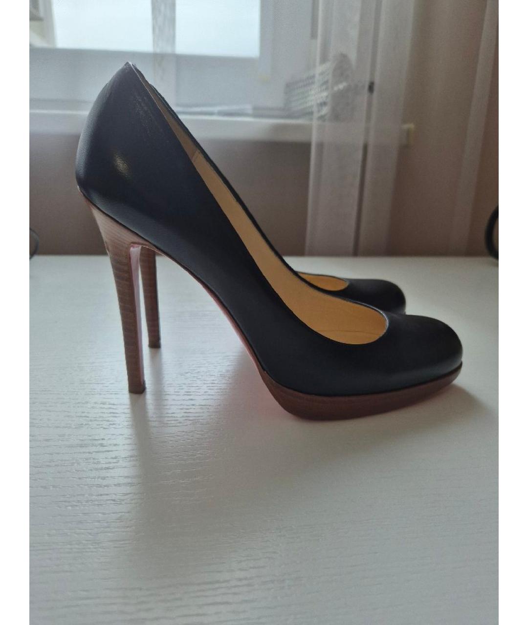 CHRISTIAN LOUBOUTIN Черные кожаные туфли, фото 5