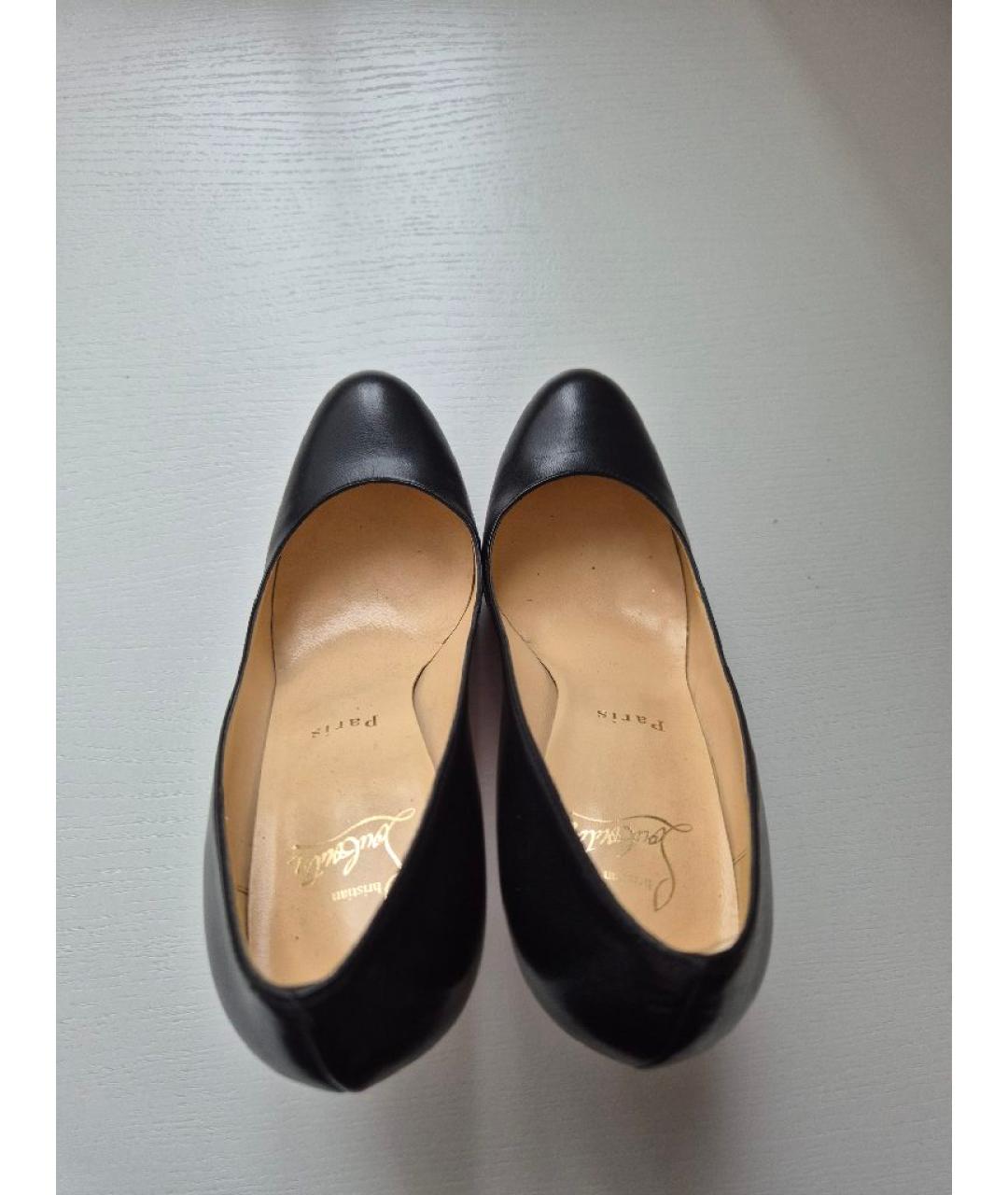 CHRISTIAN LOUBOUTIN Черные кожаные туфли, фото 3