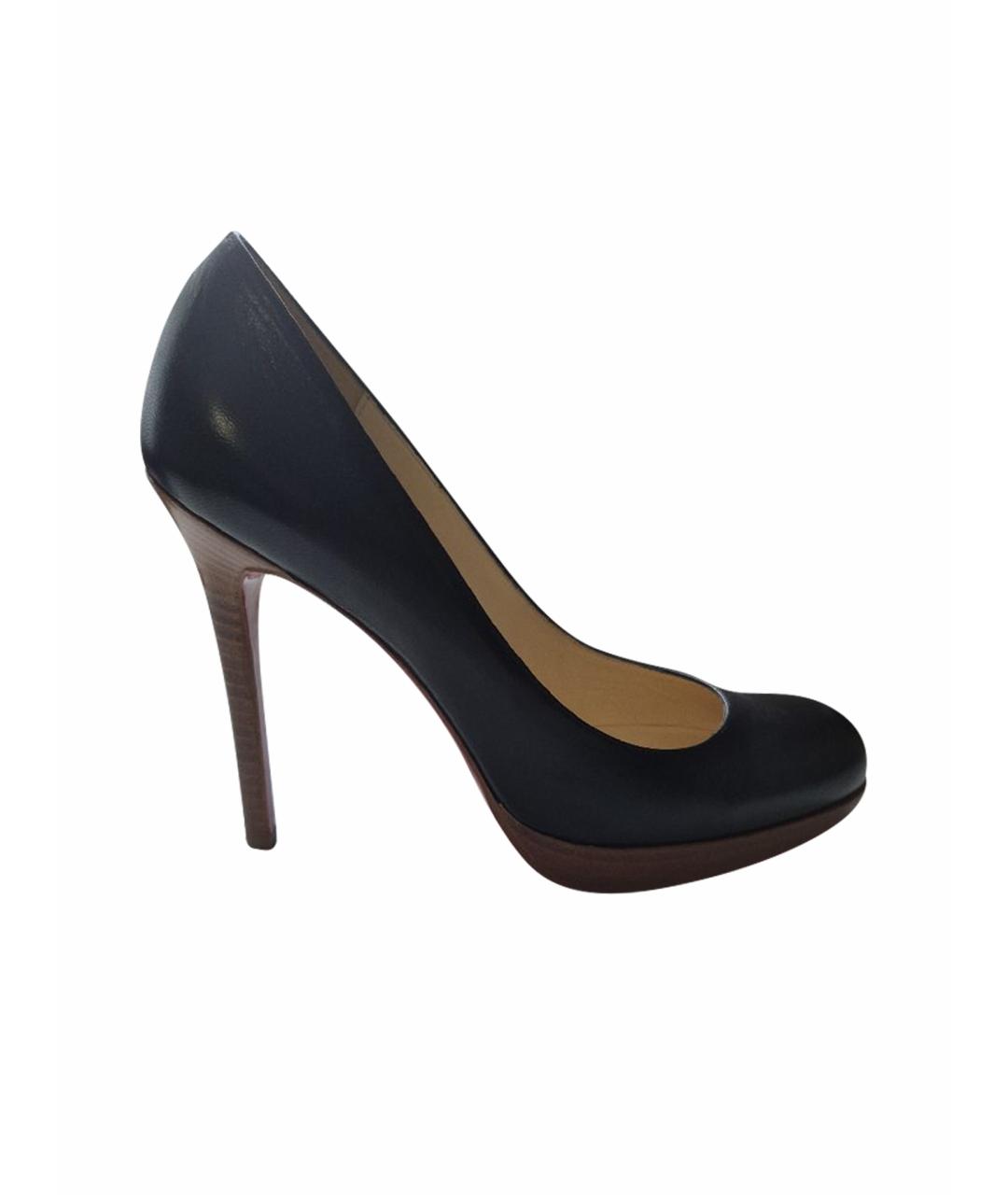 CHRISTIAN LOUBOUTIN Черные кожаные туфли, фото 1
