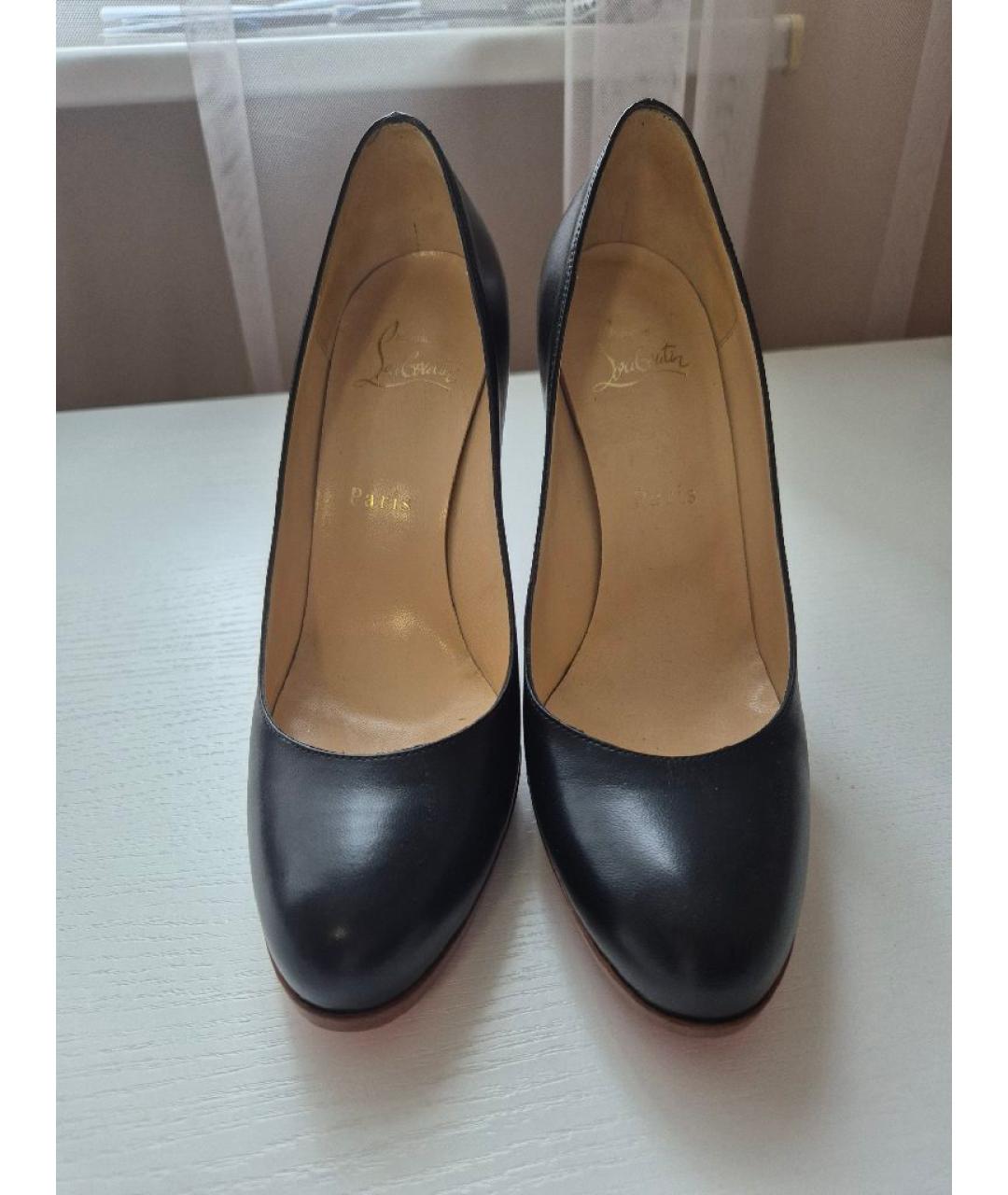 CHRISTIAN LOUBOUTIN Черные кожаные туфли, фото 2