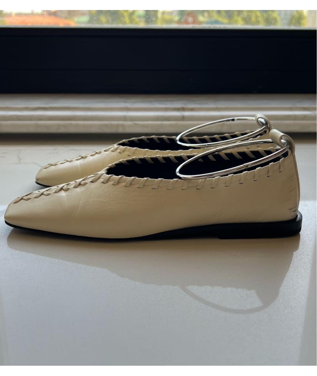 JIL SANDER Бежевые кожаные туфли, фото 5