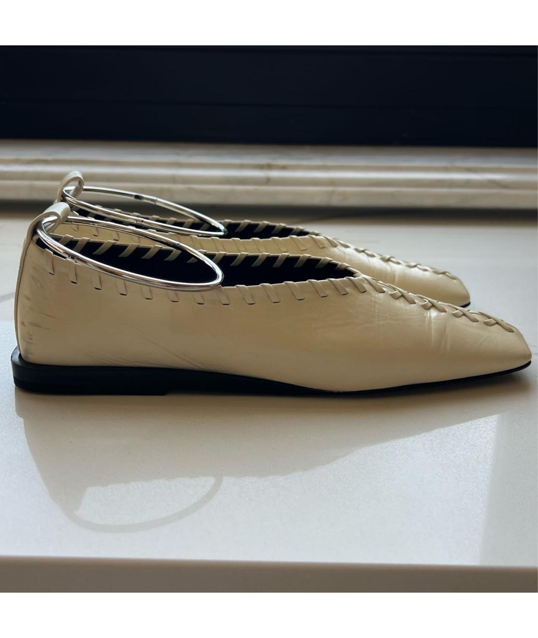 JIL SANDER Бежевые кожаные туфли, фото 8