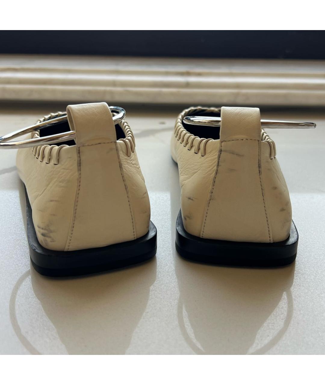 JIL SANDER Бежевые кожаные туфли, фото 4
