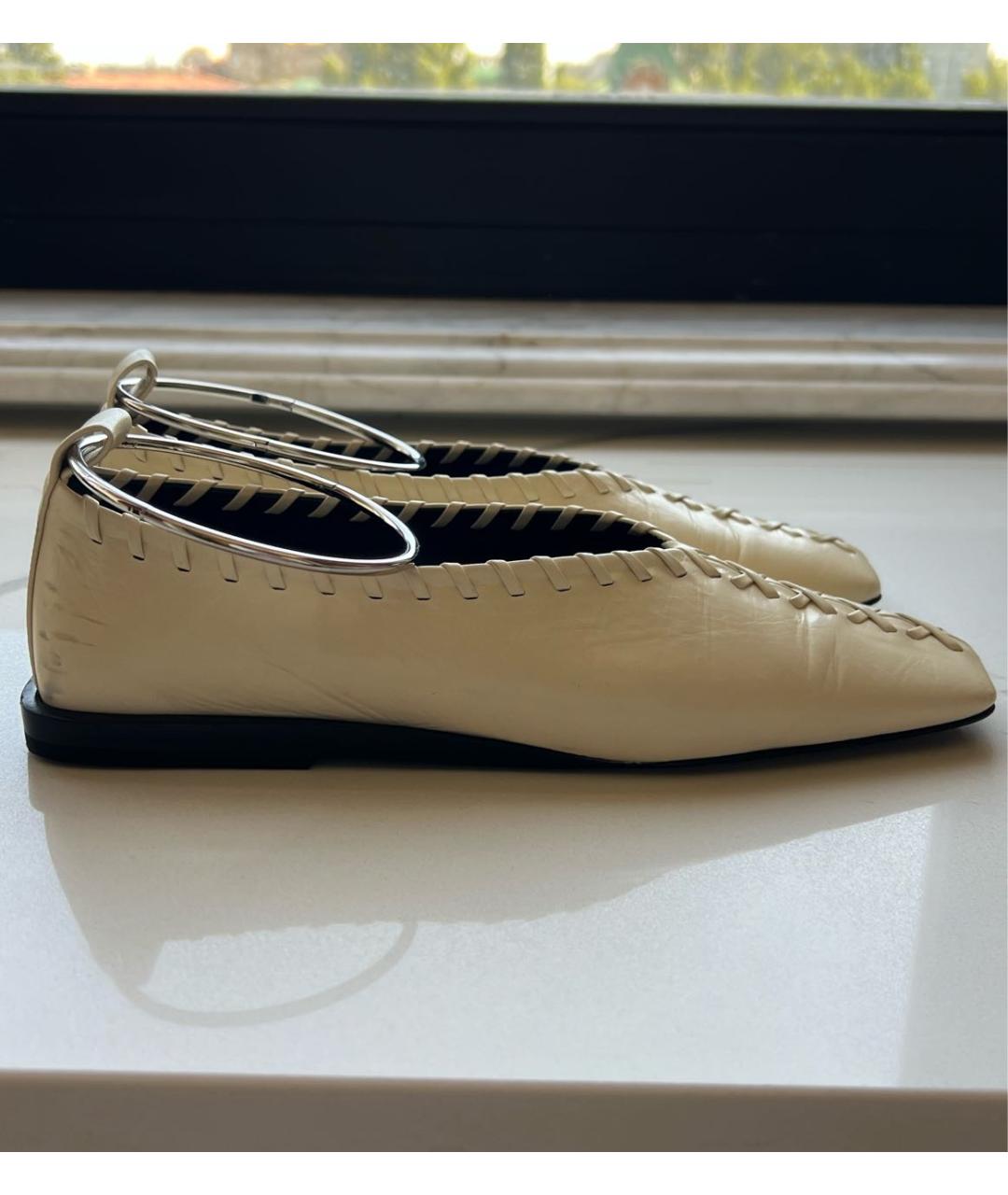 JIL SANDER Бежевые кожаные туфли, фото 6