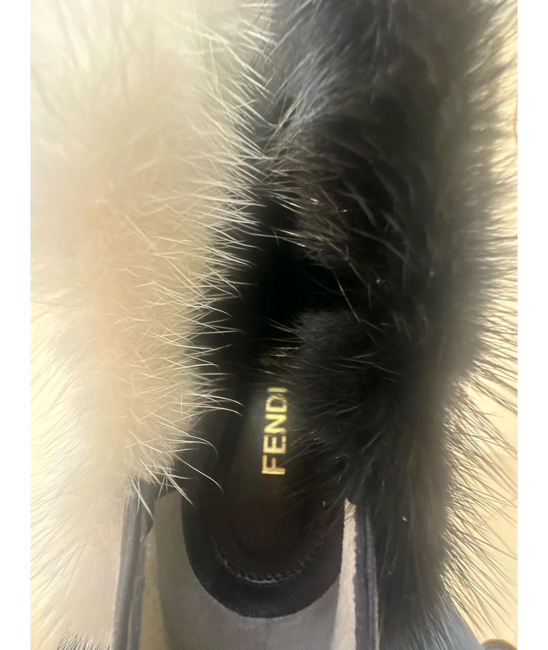 FENDI Черные кожаные ботильоны, фото 7