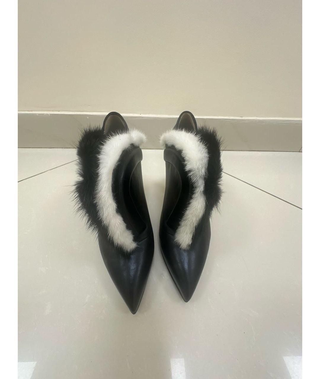 FENDI Черные кожаные ботильоны, фото 2