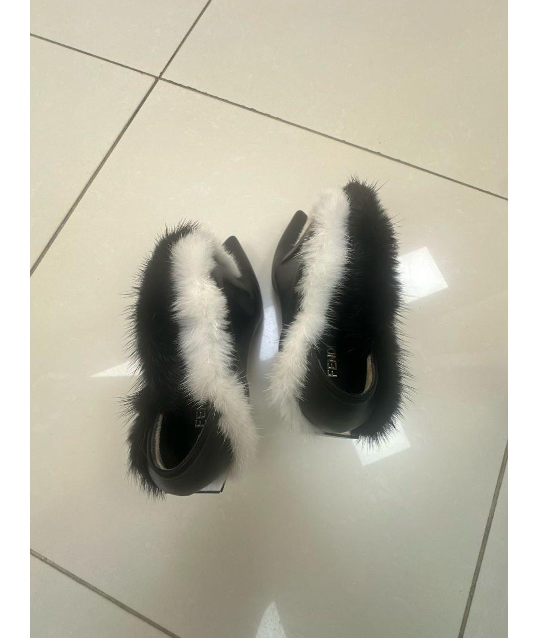 FENDI Черные кожаные ботильоны, фото 3