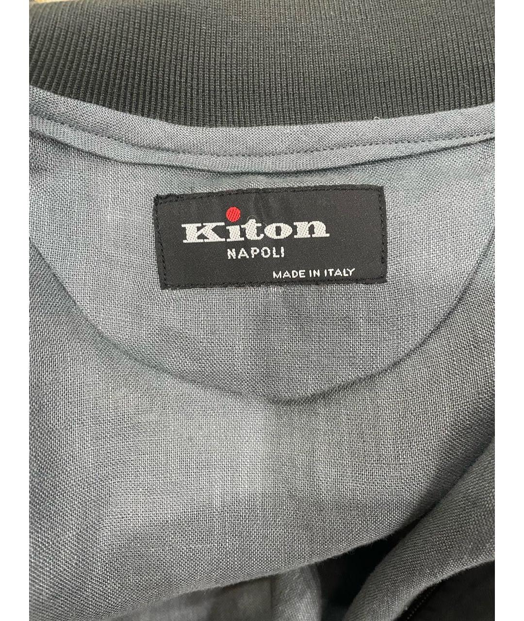 KITON Серая льняная куртка, фото 3