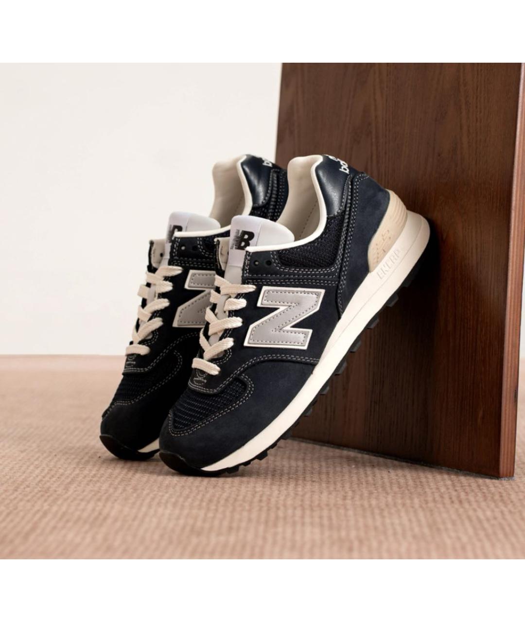NEW BALANCE Темно-синие замшевые низкие кроссовки / кеды, фото 5