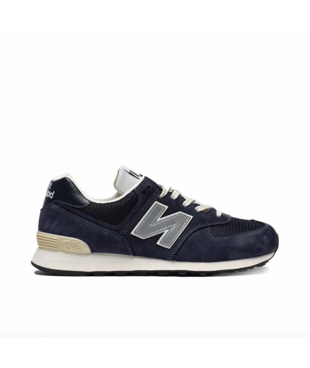 NEW BALANCE Темно-синие замшевые низкие кроссовки / кеды, фото 1