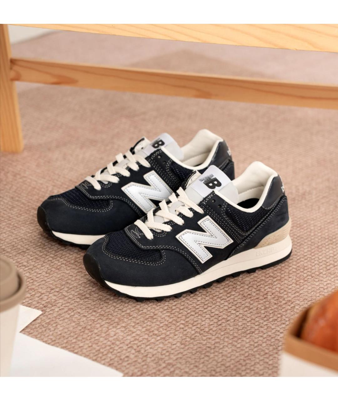 NEW BALANCE Темно-синие замшевые низкие кроссовки / кеды, фото 7