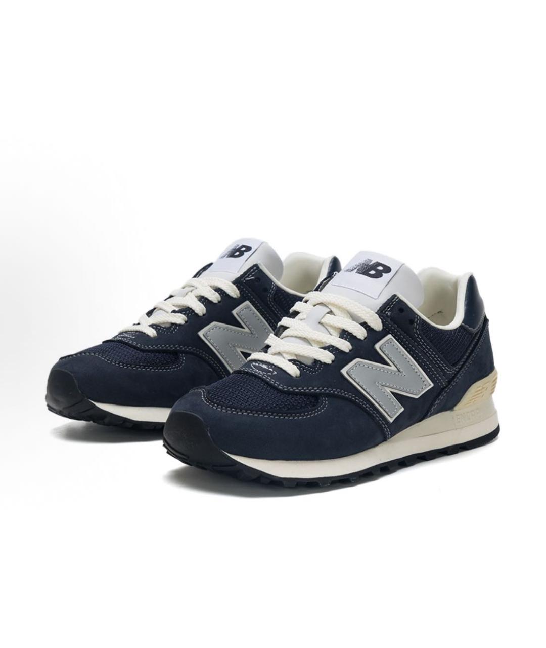 NEW BALANCE Темно-синие замшевые низкие кроссовки / кеды, фото 2