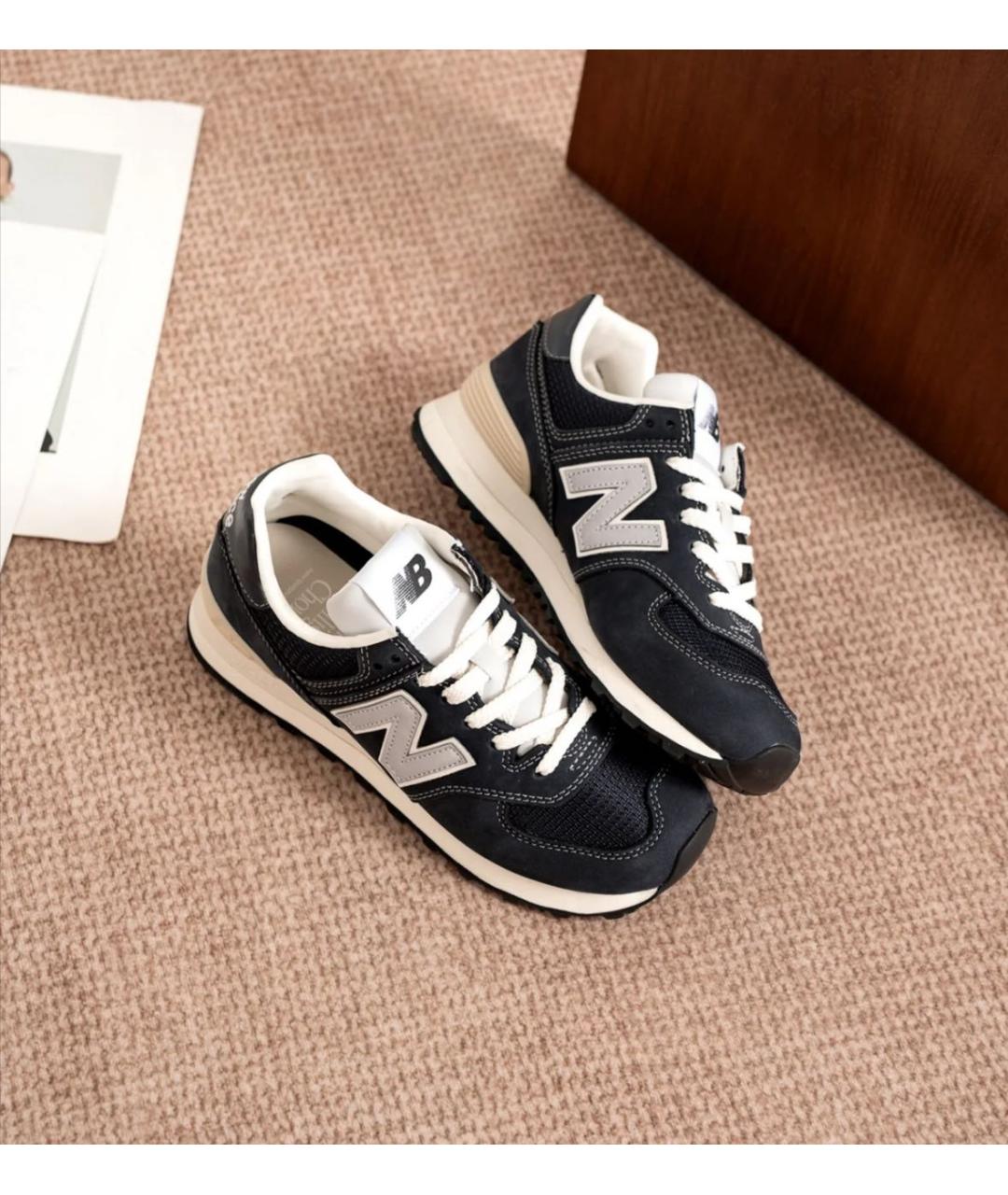 NEW BALANCE Темно-синие замшевые низкие кроссовки / кеды, фото 6