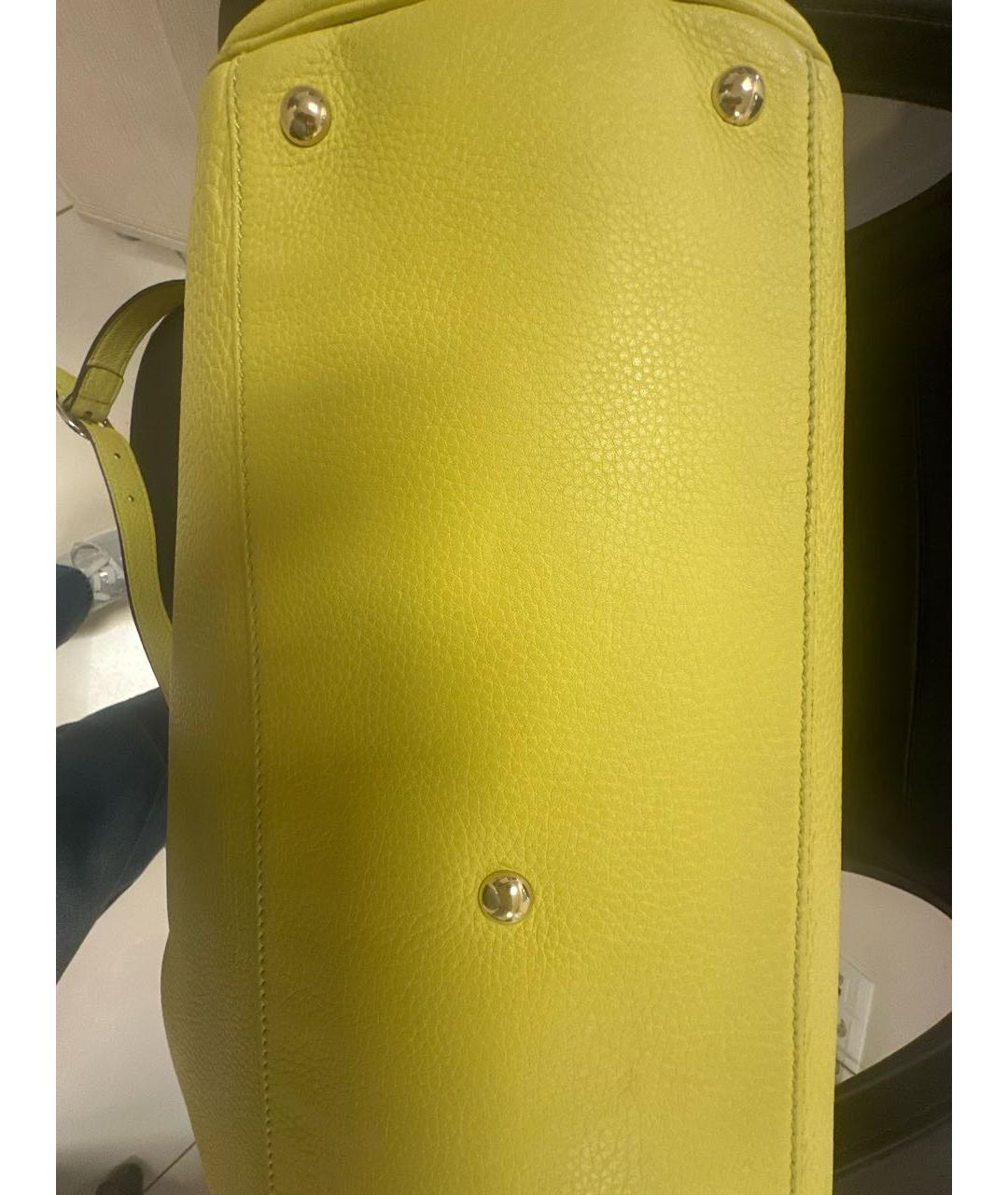 GUCCI Желтая кожаная сумка с короткими ручками, фото 7