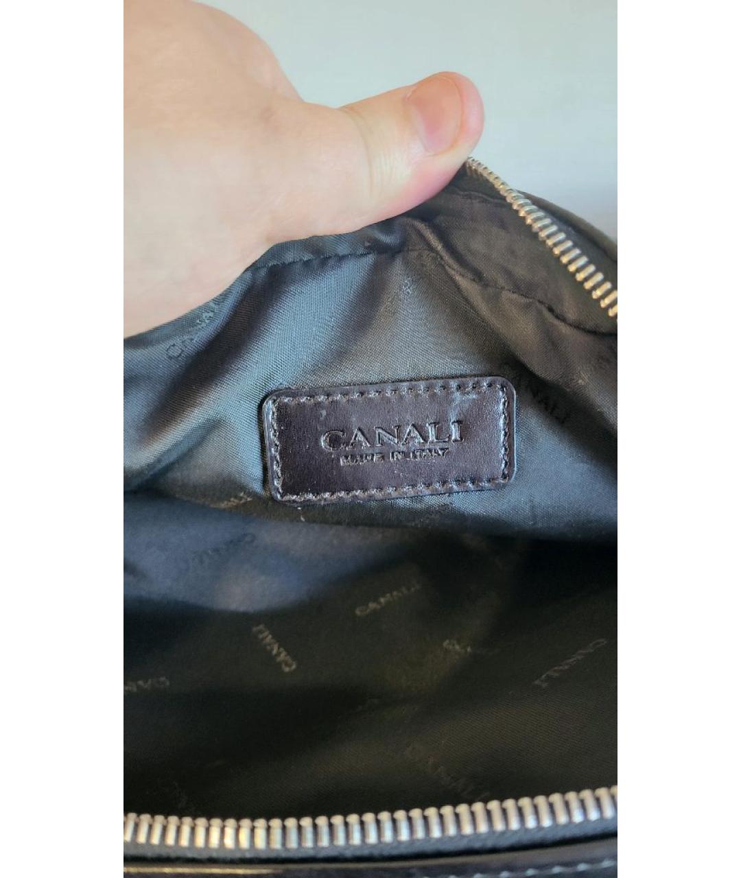 CANALI Черная барсетка, фото 7