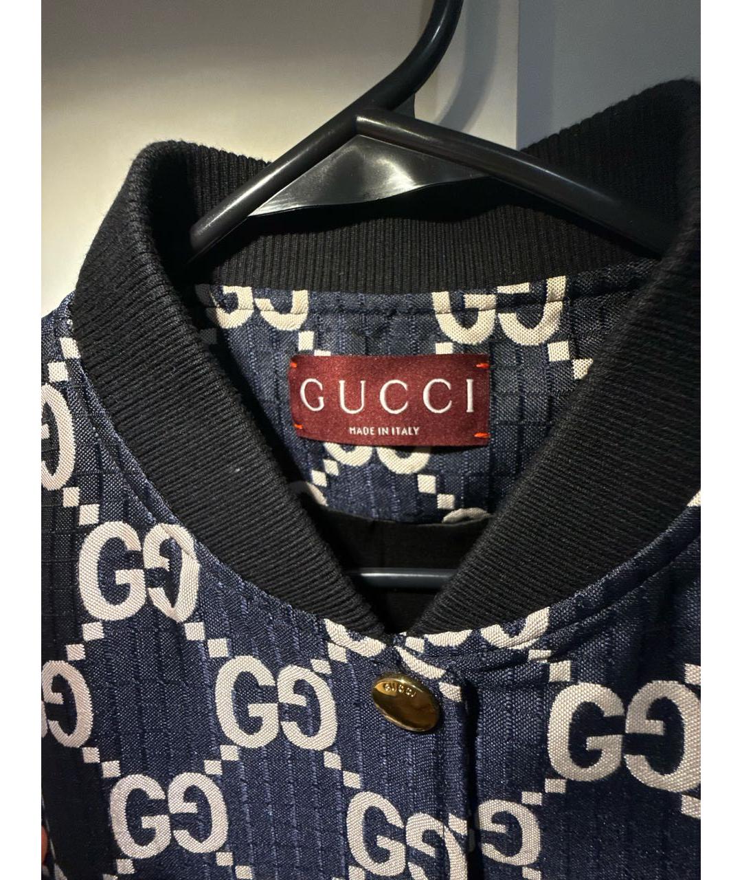 GUCCI Темно-синяя хлопковая куртка, фото 3