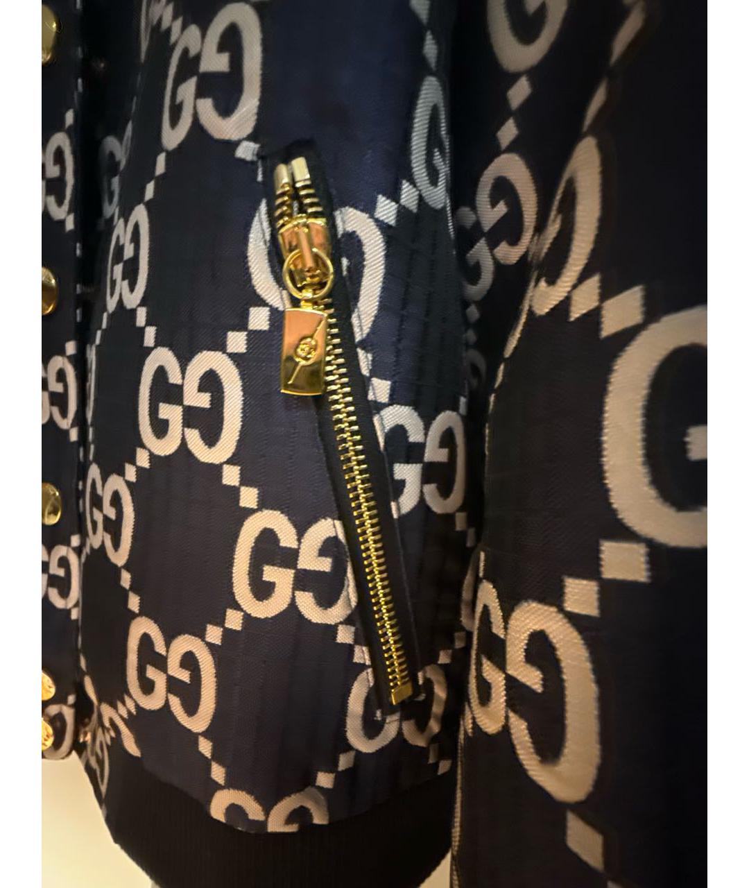 GUCCI Темно-синяя хлопковая куртка, фото 4