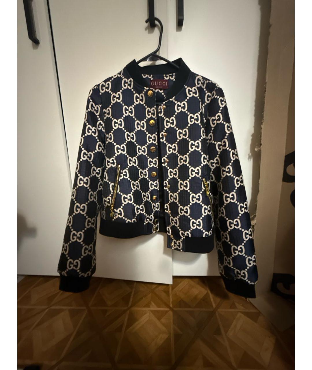 GUCCI Темно-синяя хлопковая куртка, фото 5