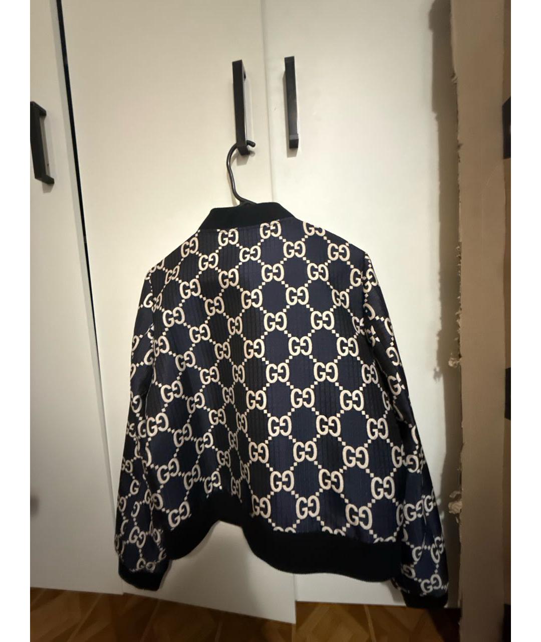 GUCCI Темно-синяя хлопковая куртка, фото 2