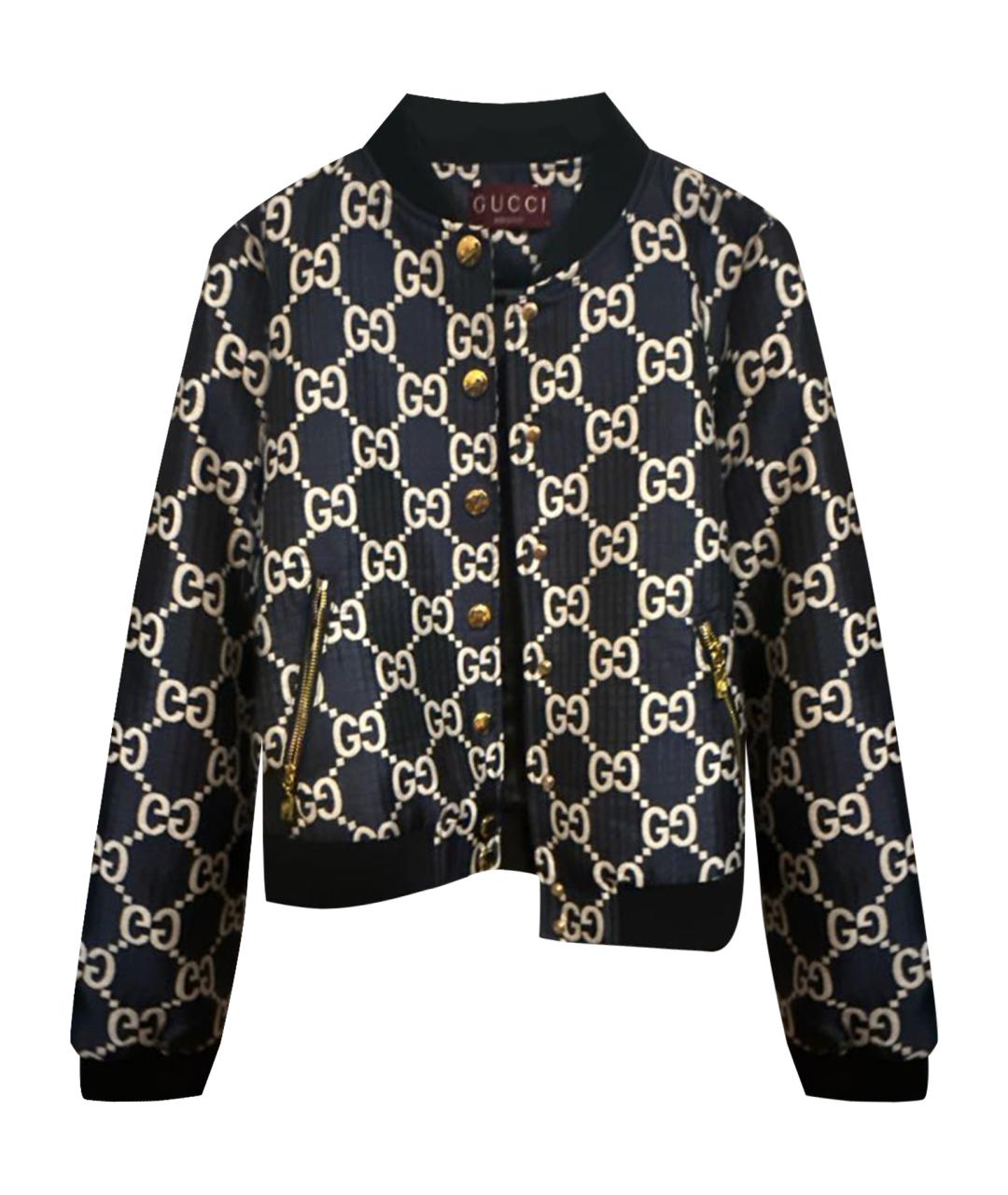 GUCCI Темно-синяя хлопковая куртка, фото 1