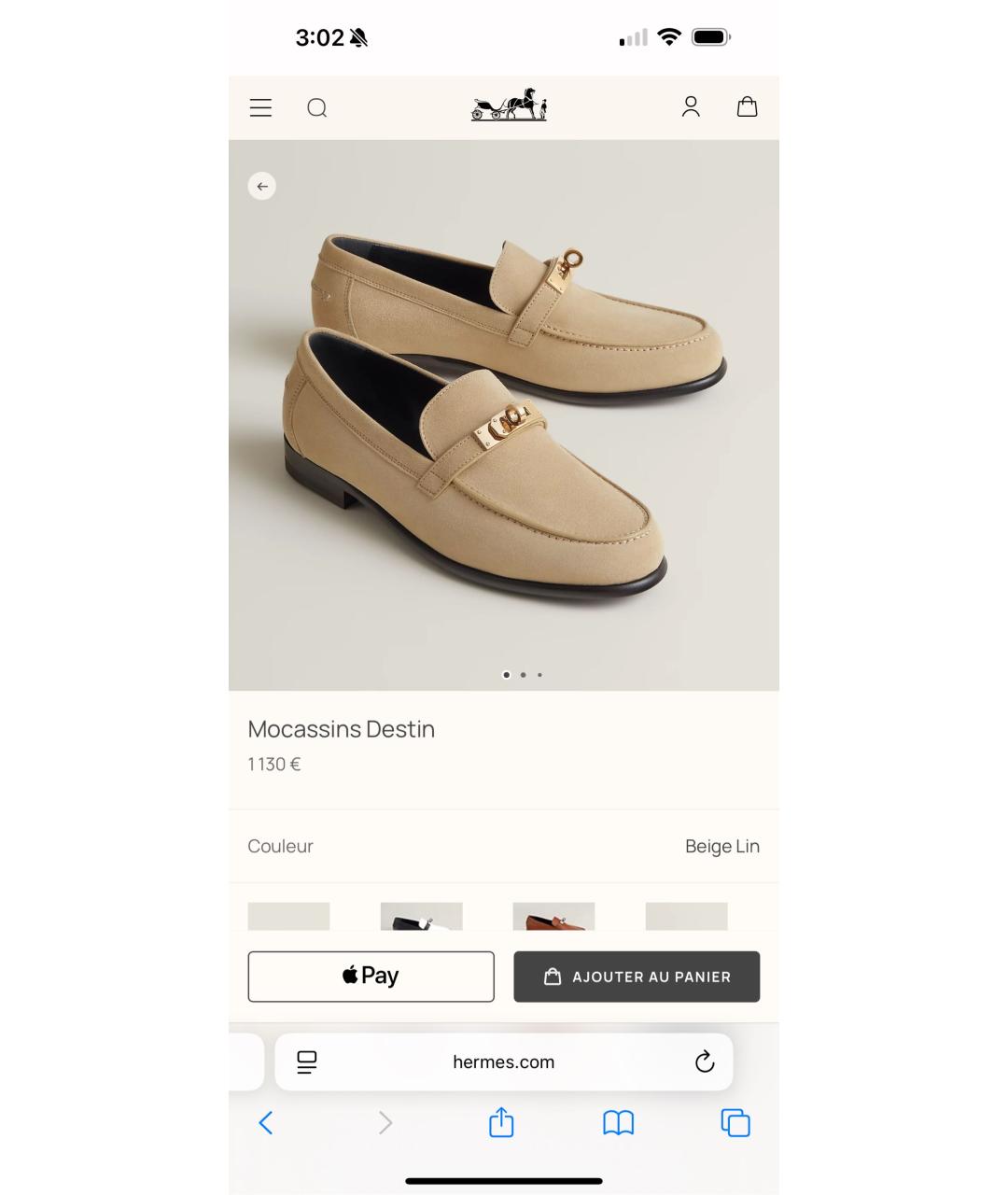 HERMES Бежевые замшевые лоферы, фото 7