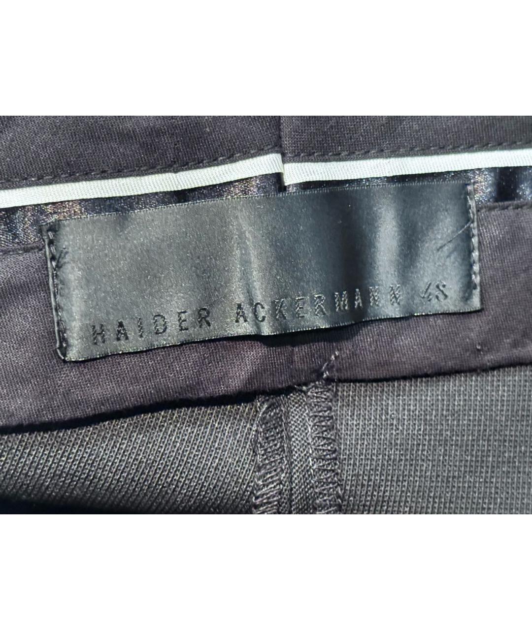 HAIDER ACKERMANN Черные шерстяные классические брюки, фото 6