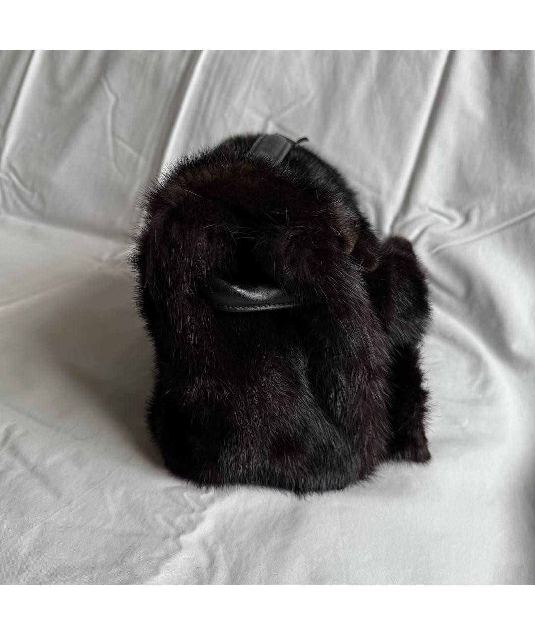 READYMADE Черная меховая сумка с короткими ручками, фото 5