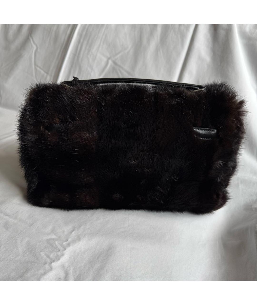 READYMADE Черная меховая сумка с короткими ручками, фото 4