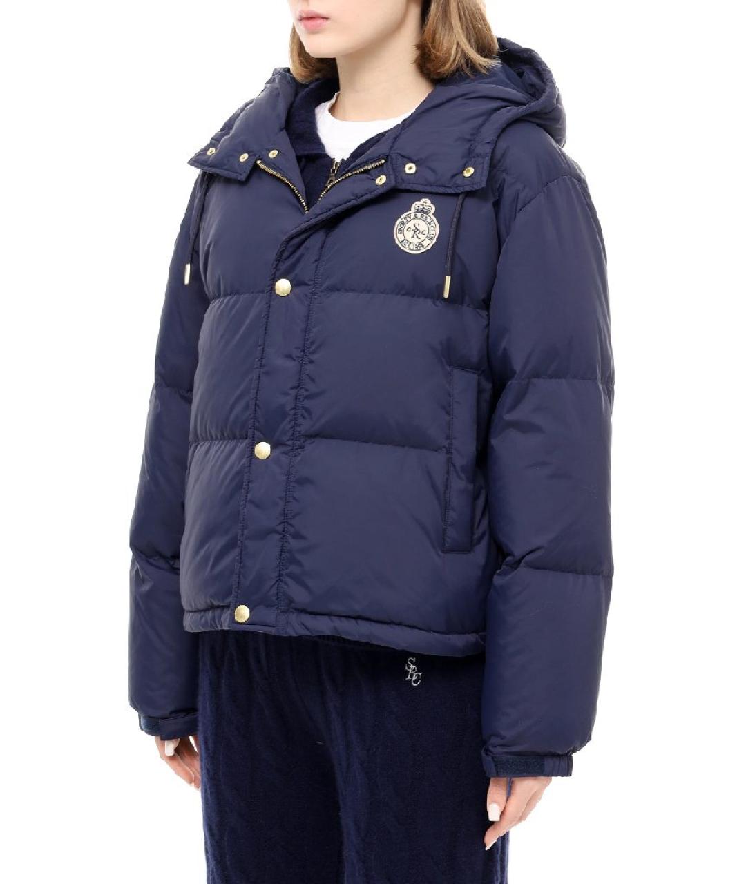 SPORTY AND RICH Темно-синяя полиэстеровая куртка, фото 8