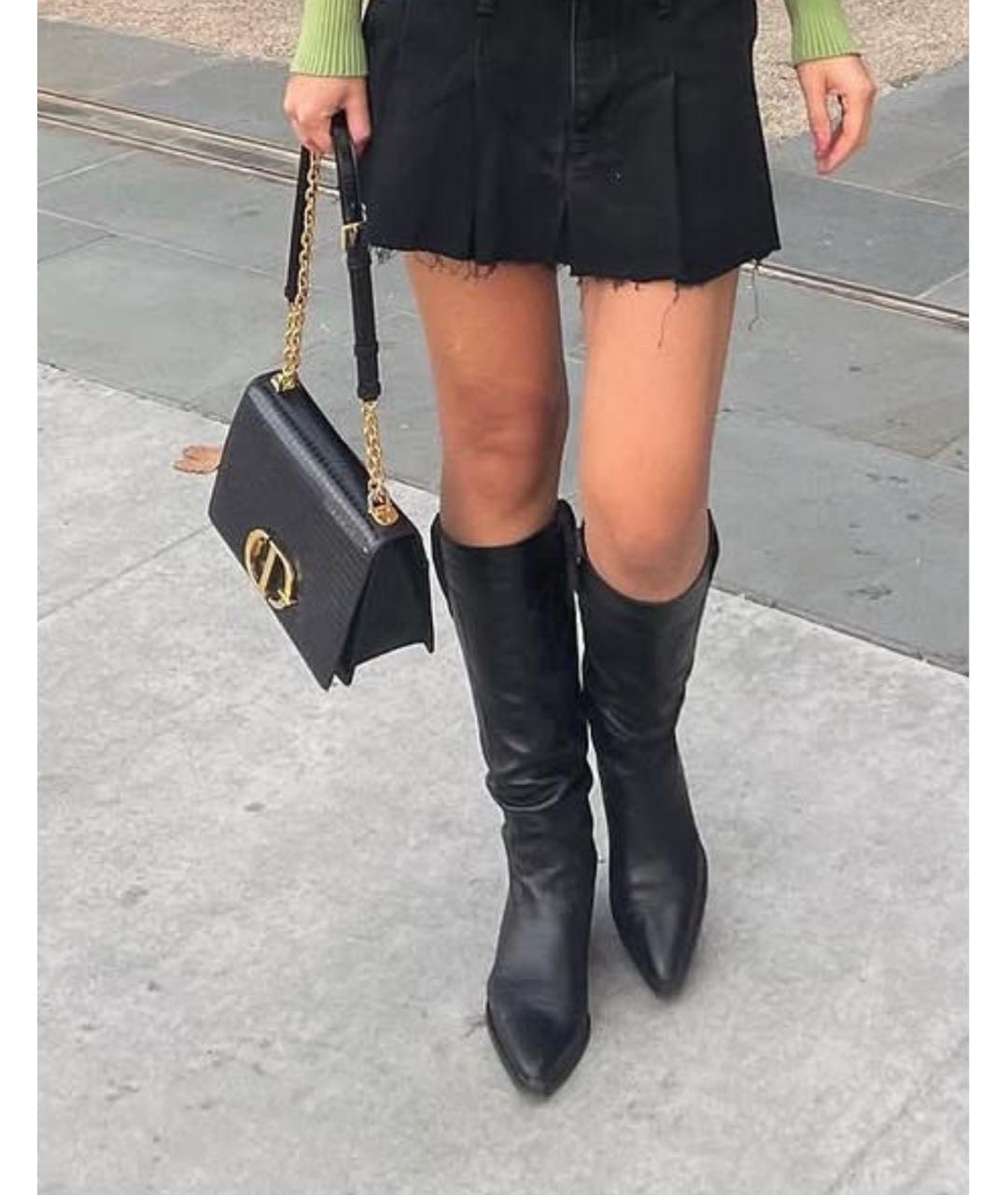 CHRISTIAN DIOR Черная кожаная сумка через плечо, фото 6