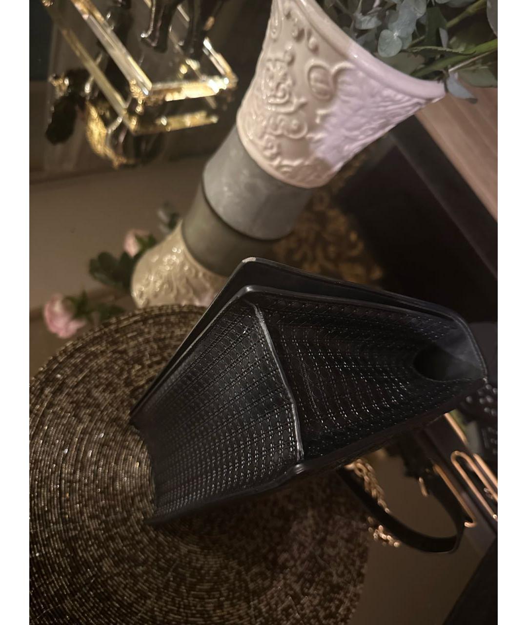 CHRISTIAN DIOR Черная кожаная сумка через плечо, фото 7