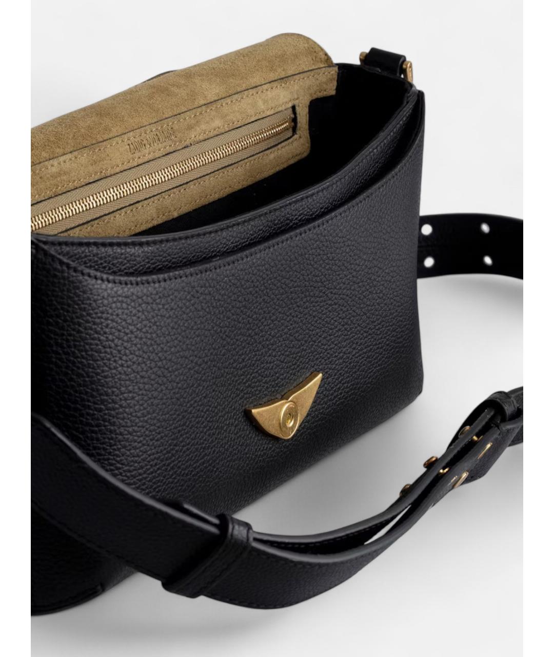 ZADIG & VOLTAIRE Черная кожаная сумка через плечо, фото 5