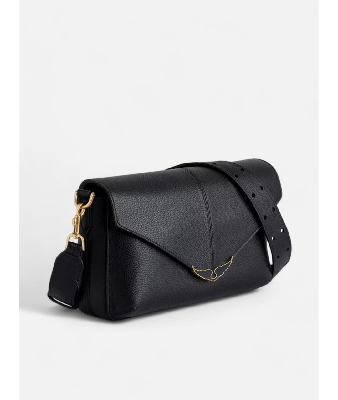 ZADIG & VOLTAIRE Черная кожаная сумка через плечо, фото 4