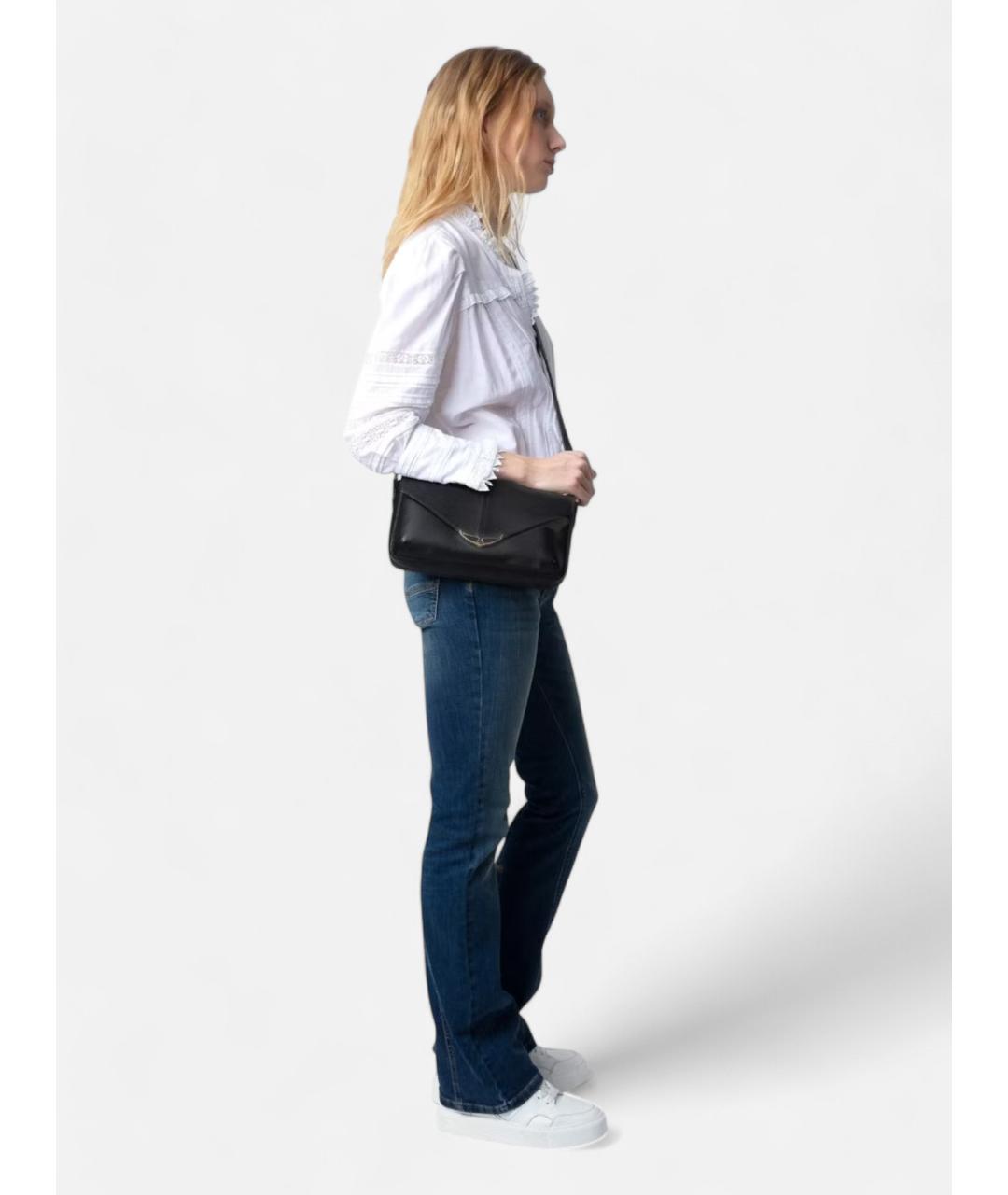 ZADIG & VOLTAIRE Черная кожаная сумка через плечо, фото 8