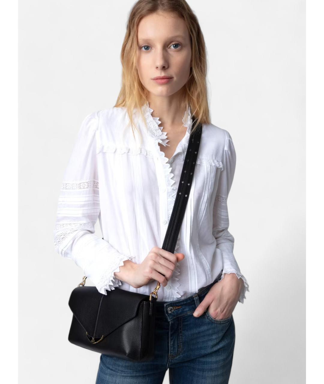 ZADIG & VOLTAIRE Черная кожаная сумка через плечо, фото 6