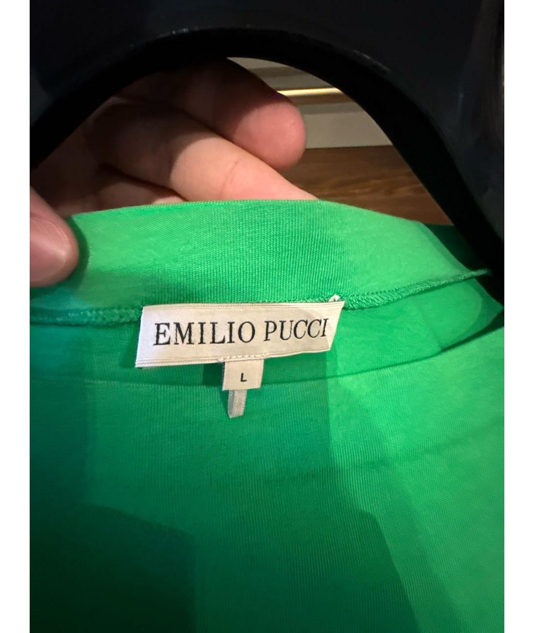 EMILIO PUCCI Зеленая хлопковая футболка, фото 4