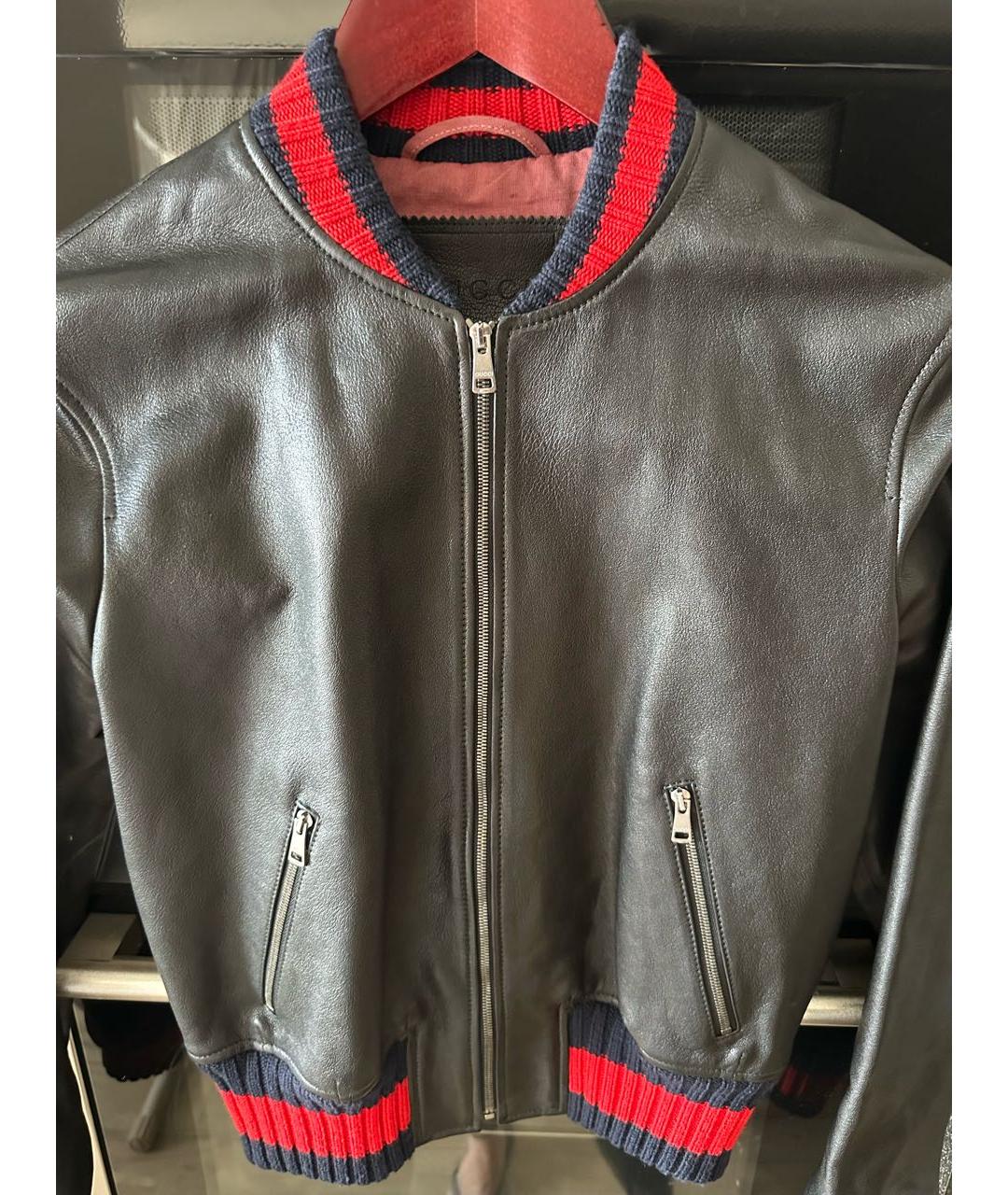 GUCCI Черная кожаная куртка, фото 7