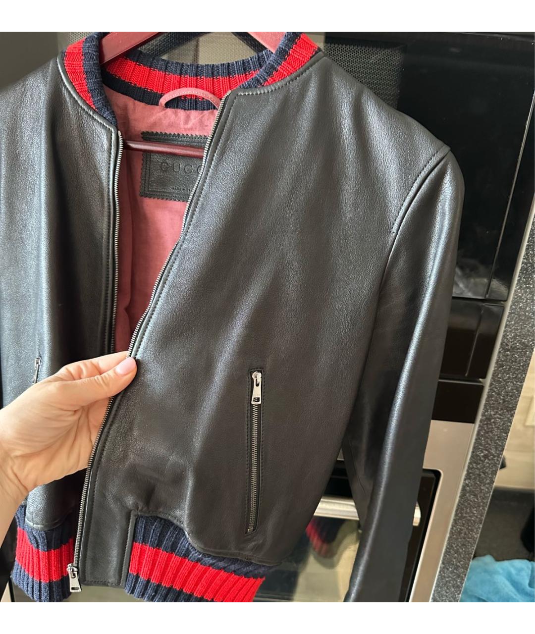 GUCCI Черная кожаная куртка, фото 6