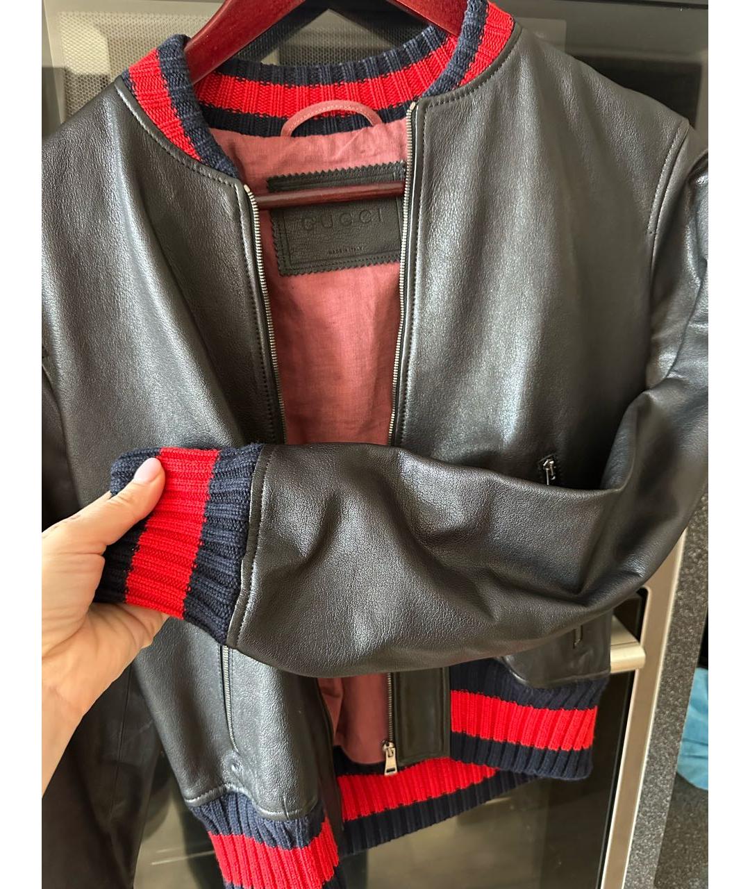 GUCCI Черная кожаная куртка, фото 8