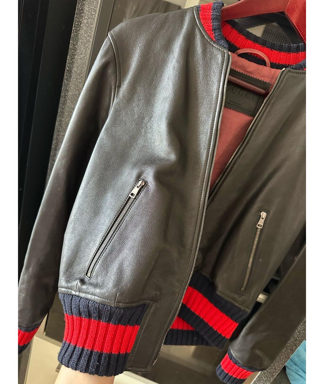 GUCCI Черная кожаная куртка, фото 5