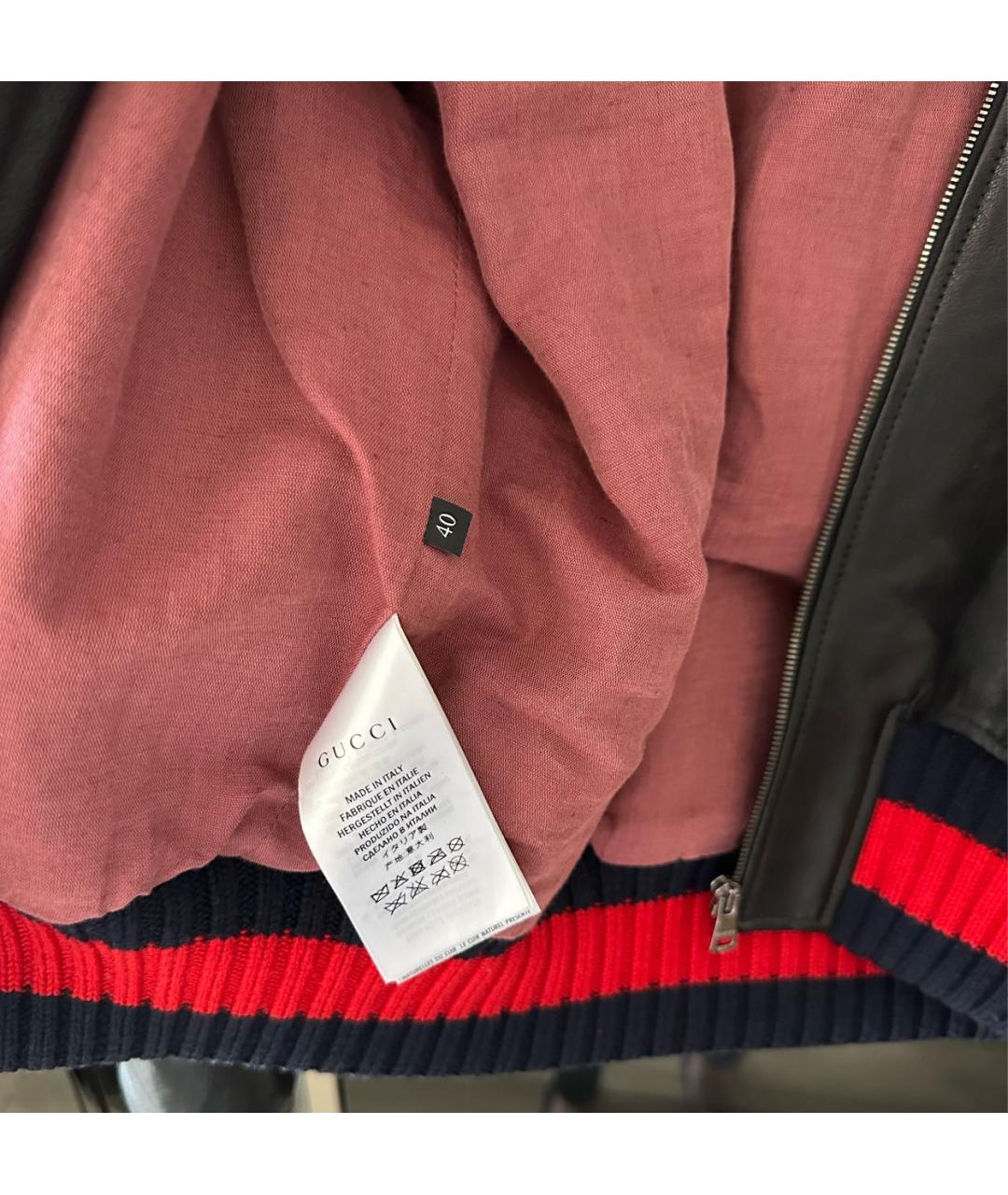 GUCCI Черная кожаная куртка, фото 3