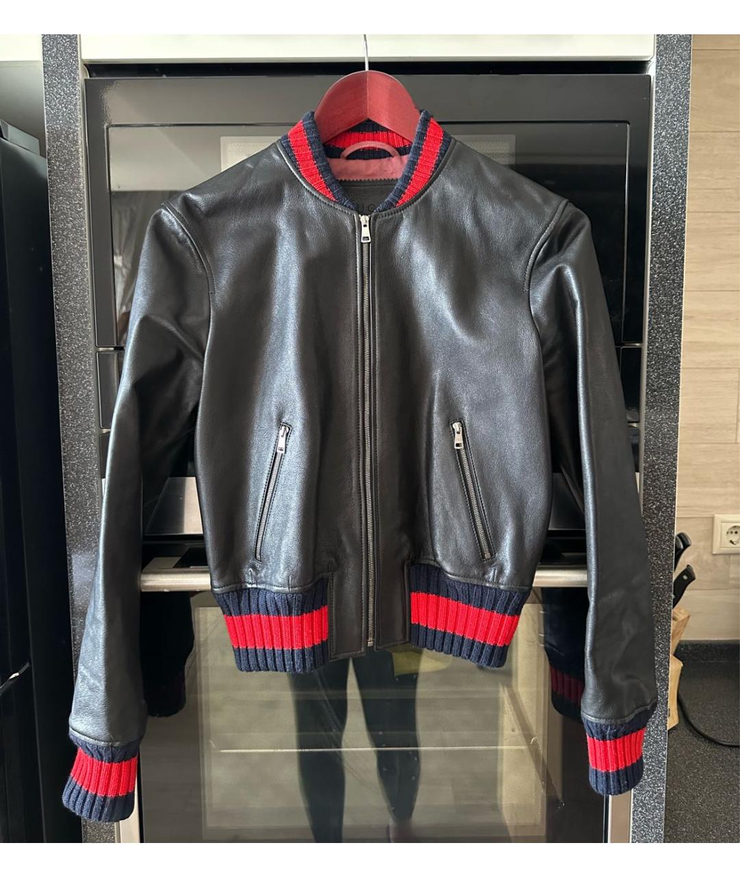 GUCCI Черная кожаная куртка, фото 9