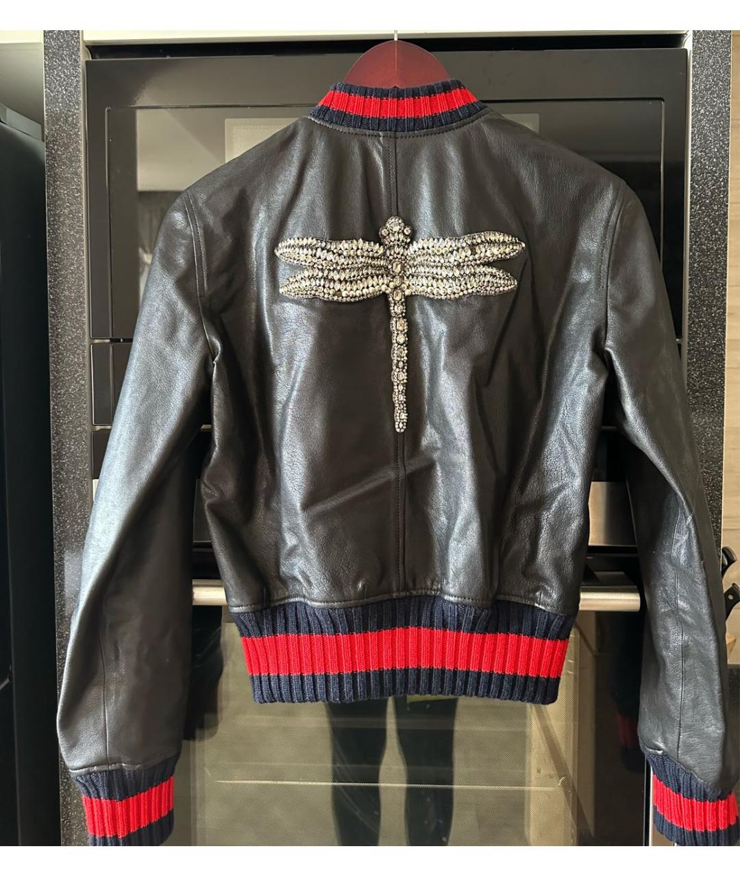 GUCCI Черная кожаная куртка, фото 2