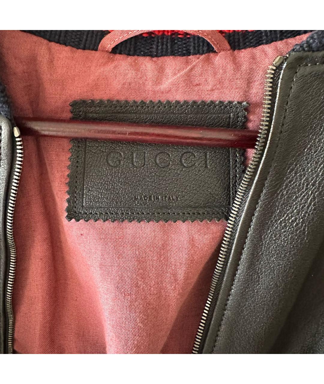 GUCCI Черная кожаная куртка, фото 4