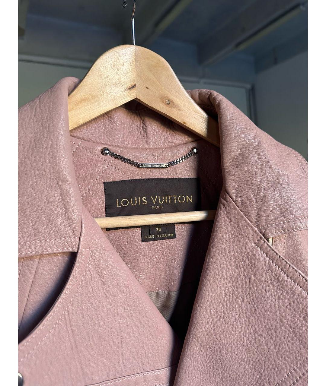 LOUIS VUITTON Розовая кожаная куртка, фото 4