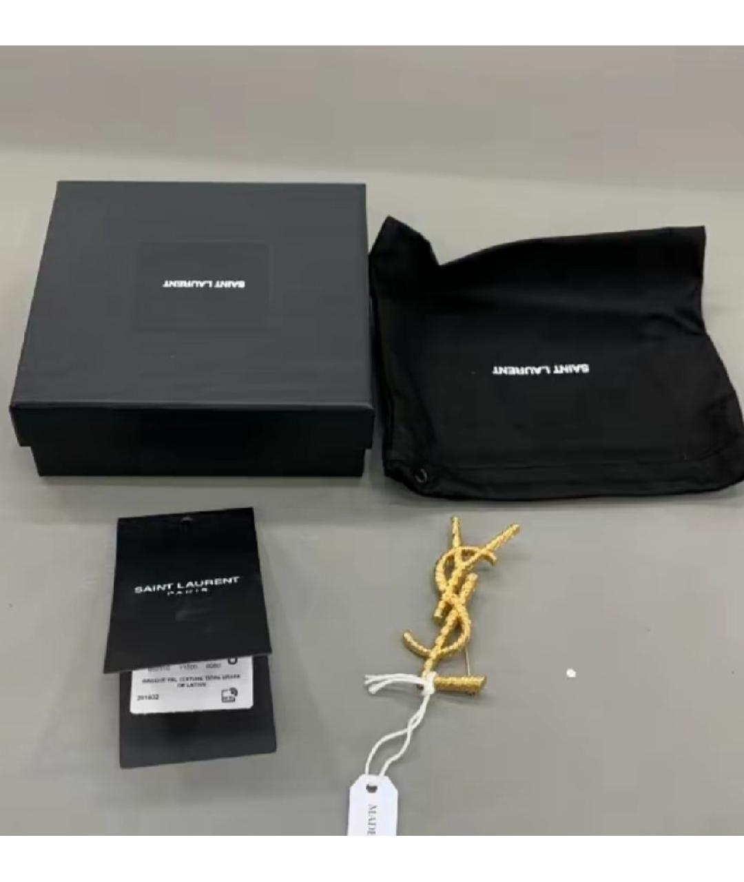 SAINT LAURENT Золотая брошь, фото 4