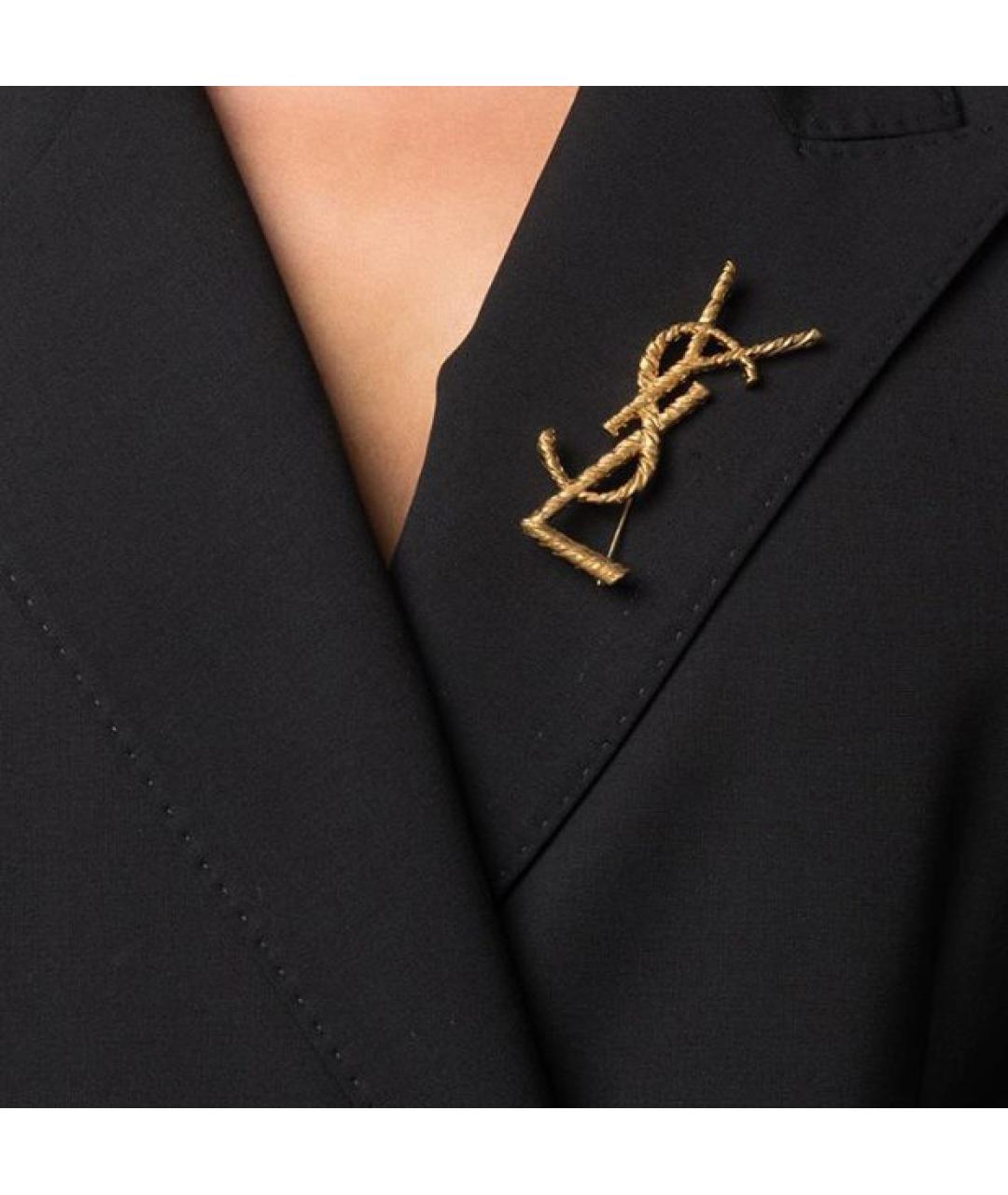 SAINT LAURENT Золотая брошь, фото 7