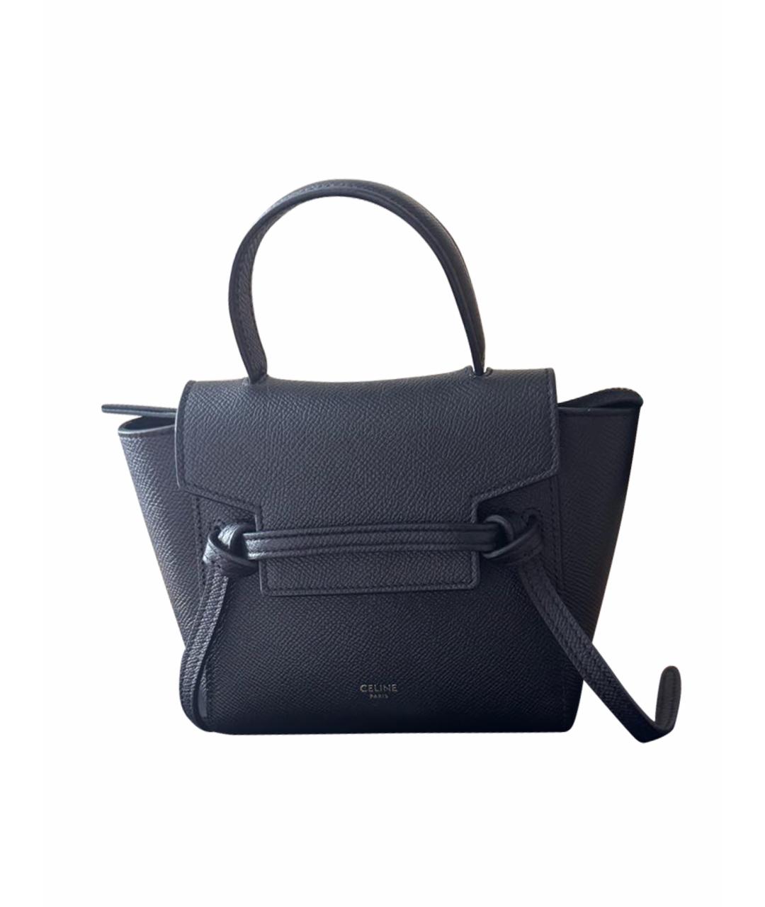 CELINE Черная кожаная сумка через плечо, фото 1