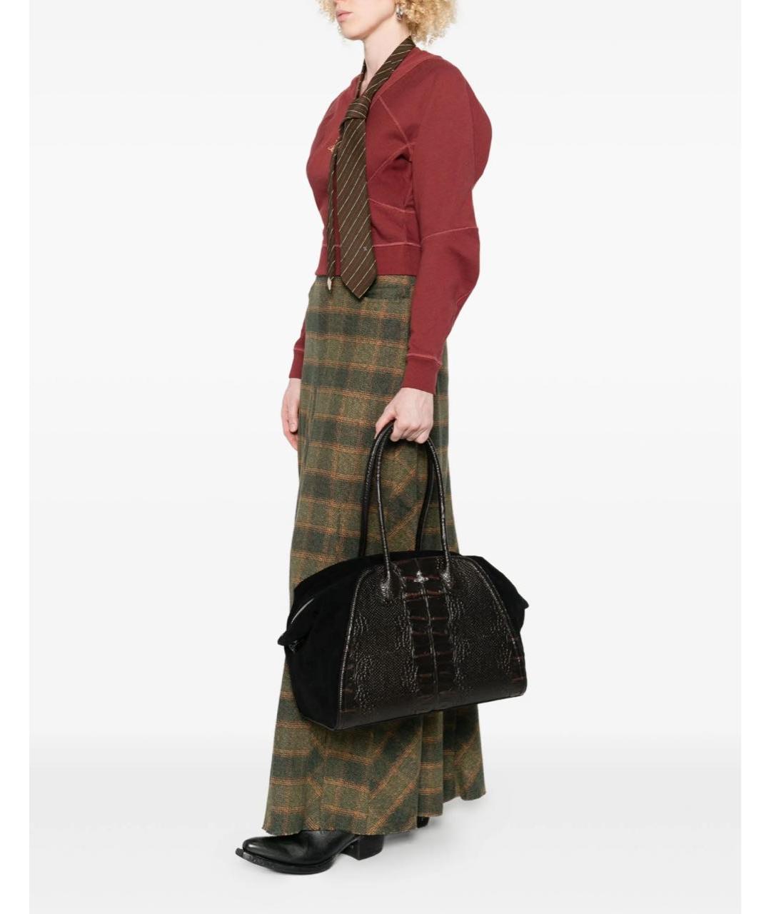 VIVIENNE WESTWOOD Коричневая кожаная сумка тоут, фото 2